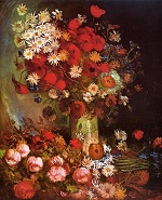 Натюрморт с луговыми цветами и розами